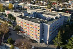 Pamje ajrore e Spitalit Rajonal Elbasan dhe e rrethinave në qytetin e Elbasanit